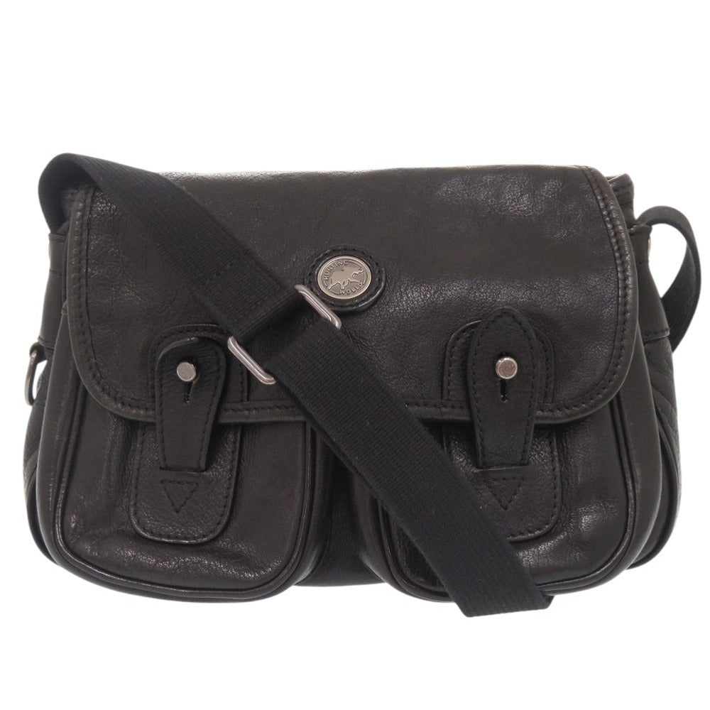 美品 ハンティングワールド ウォッシュド キャリーオールS 8500WSD レザー ブラック ショルダーバッグ 0368【中古】HUNTING WORLD