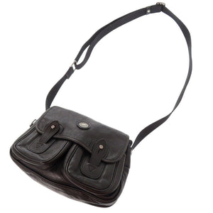 美品 ハンティングワールド ウォッシュド キャリーオールS 8500WSD レザー ブラック ショルダーバッグ 0368【中古】HUNTING WORLD