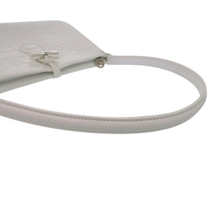 新品同様 ロンシャン ロゾ クロコ型押し ワンショルダーバッグ トグル セミショルダー ショルダーバッグ レザー ホワイト 0383【中古】Longchamp