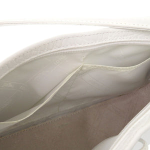 新品同様 ロンシャン ロゾ クロコ型押し ワンショルダーバッグ トグル セミショルダー ショルダーバッグ レザー ホワイト 0383【中古】Longchamp