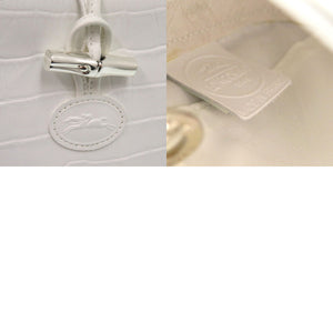 新品同様 ロンシャン ロゾ クロコ型押し ワンショルダーバッグ トグル セミショルダー ショルダーバッグ レザー ホワイト 0383【中古】Longchamp