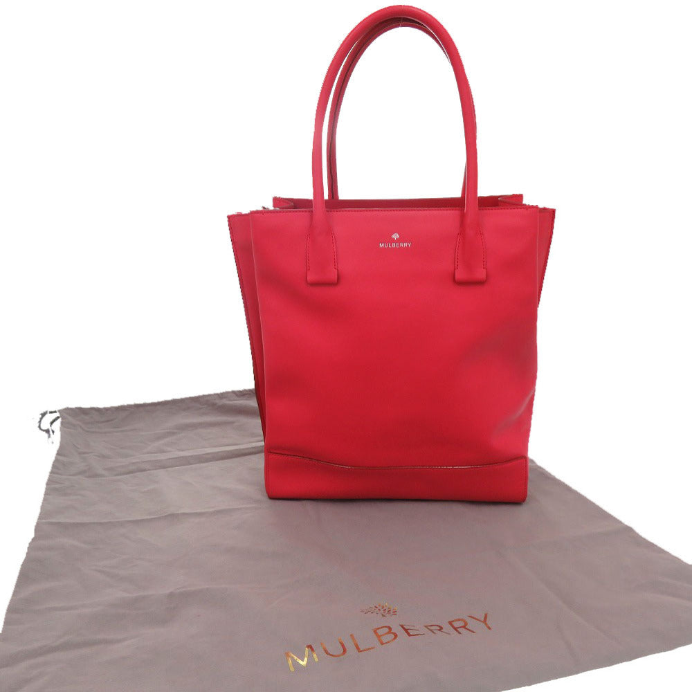 美品 マルベリー レザー レッド トートバッグ 赤 0391【中古】MULBERRY