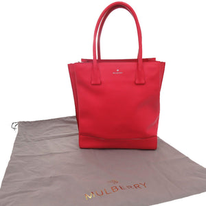 美品 マルベリー レザー レッド トートバッグ 赤 0391【中古】MULBERRY