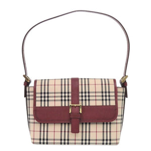 新品同様 バーバリー ノバチェックワンショルダーバッグ キャンバス/レザー ベージュ ハンドバッグ 0406【中古】BURBERRY