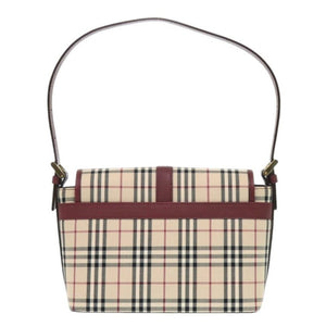 新品同様 バーバリー ノバチェックワンショルダーバッグ キャンバス/レザー ベージュ ハンドバッグ 0406【中古】BURBERRY