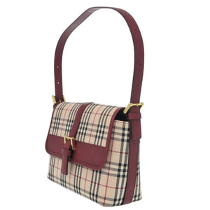 新品同様 バーバリー ノバチェックワンショルダーバッグ キャンバス/レザー ベージュ ハンドバッグ 0406【中古】BURBERRY