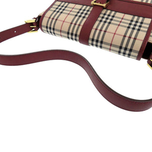 新品同様 バーバリー ノバチェックワンショルダーバッグ キャンバス/レザー ベージュ ハンドバッグ 0406【中古】BURBERRY