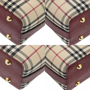 新品同様 バーバリー ノバチェックワンショルダーバッグ キャンバス/レザー ベージュ ハンドバッグ 0406【中古】BURBERRY