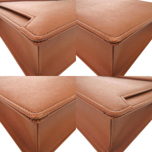 新品同様 バーバリー ブリーフケース ロゴプレート フラップ式 ビジネスバッグ レザー ブラウン 0409【中古】BURBERRY