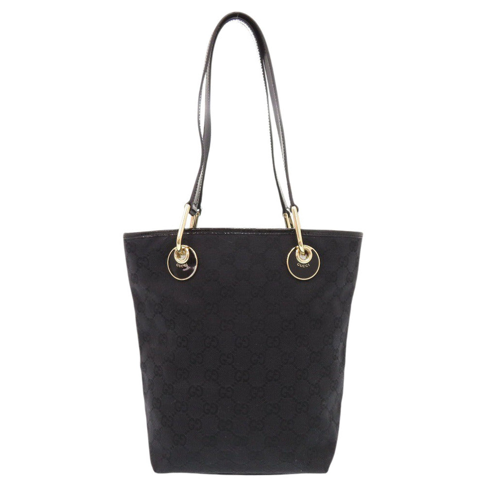 美品 グッチ 120840 GGキャンバス ブラック トートバッグ 黒 0410【中古】GUCCI