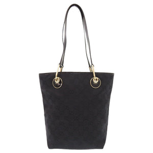 美品 グッチ 120840 GGキャンバス ブラック トートバッグ 黒 0410【中古】GUCCI