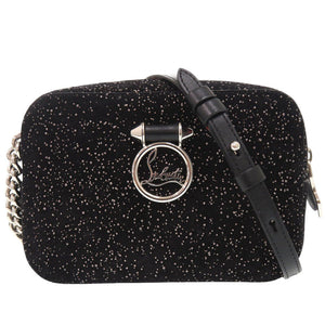 美品 クリスチャンルブタン 1185109 スウェード レザー ブラック チェーンショルダーバッグ 黒 0420【中古】Christian Louboutin