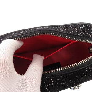 美品 クリスチャンルブタン 1185109 スウェード レザー ブラック チェーンショルダーバッグ 黒 0420【中古】Christian Louboutin