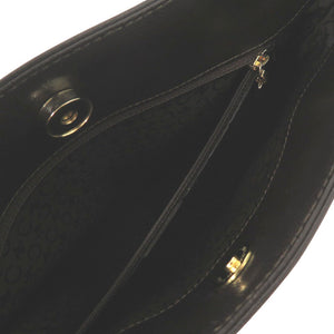 セリーヌ ヴィンテージ トリオンフチェーン 千鳥柄 ファブリック レザー ベージュ ワンショルダーバッグ 0421【中古】CELINE