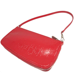 美品 クリスチャンディオール トロッター オブリーク パテントレザー レッド 赤 ショルダーバッグ 0446【中古】Christian Dior