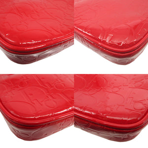 美品 クリスチャンディオール トロッター オブリーク パテントレザー レッド 赤 ショルダーバッグ 0446【中古】Christian Dior