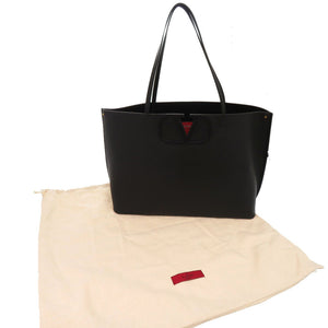 新品同様 ヴァレンティノ ガラヴァーニ Vロゴ レザー ブラック トートバッグ 黒 0511【中古】Valentino Garavani