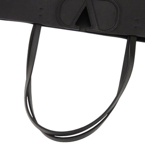 新品同様 ヴァレンティノ ガラヴァーニ Vロゴ レザー ブラック トートバッグ 黒 0511【中古】Valentino Garavani