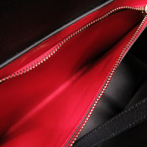 新品同様 ヴァレンティノ ガラヴァーニ Vロゴ レザー ブラック トートバッグ 黒 0511【中古】Valentino Garavani