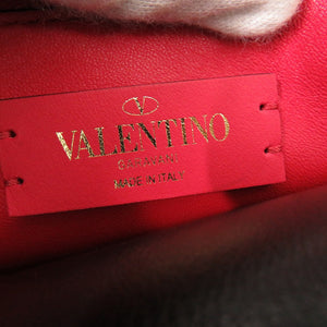 新品同様 ヴァレンティノ ガラヴァーニ Vロゴ レザー ブラック トートバッグ 黒 0511【中古】Valentino Garavani