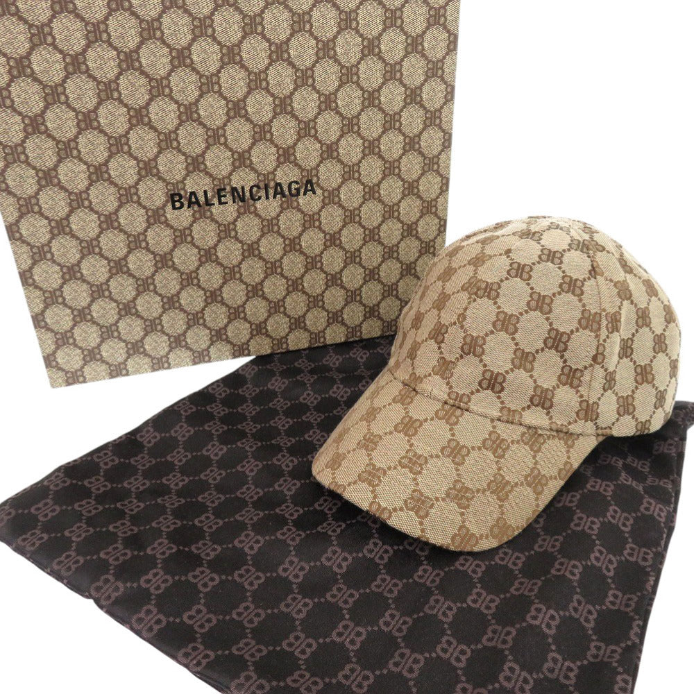 新品同様 バレンシアガ × グッチ ザ ハッカー プロジェクト 680717 キャンバス ベージュ 帽子 0514【中古】BALENCIAGA メンズ