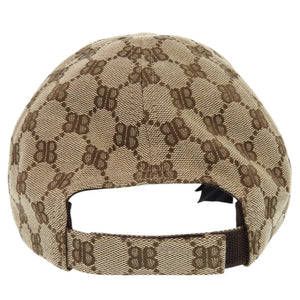 新品同様 バレンシアガ × グッチ ザ ハッカー プロジェクト 680717 キャンバス ベージュ 帽子 0514【中古】BALENCIAGA メンズ