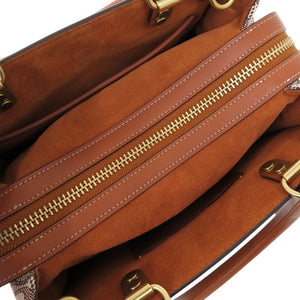 未使用品 コーチ × DISNEY ローグ 25 シグネチャー ウィズ ミッキーマウス アンド フレンズ エンブロイダリー レザー キャンバス 2WAY ショルダーバッグ ブラウン 0528【中古】COACH