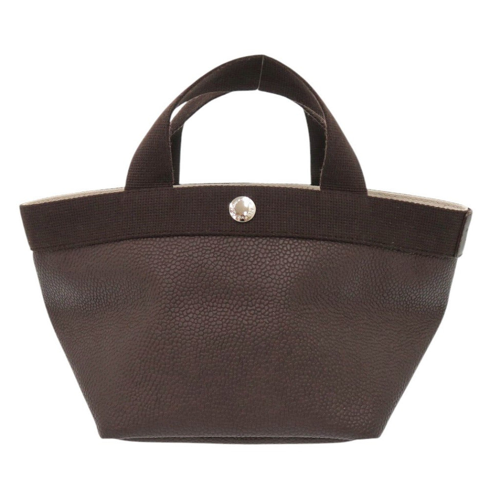 美品 エルベシャプリエ リュクス舟形トートS 701GP コーテッドキャンバス ブラウン ハンドバッグ 0533【中古】Herve Chapelier
