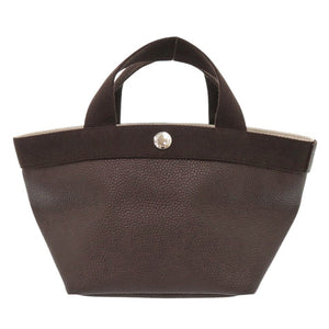 美品 エルベシャプリエ リュクス舟形トートS 701GP コーテッドキャンバス ブラウン ハンドバッグ 0533【中古】Herve Chapelier