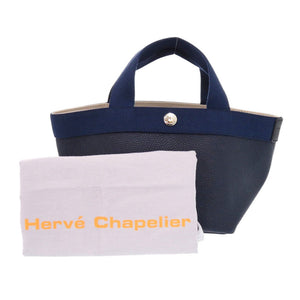新品同様 エルベシャプリエ リュクス舟形トートS 701GP コーテッドキャンバス ネイビー ハンドバッグ 0554【中古】Herve Chapelier