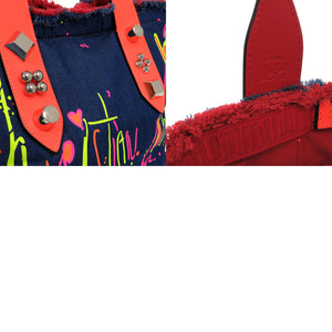 美品 クリスチャンルブタン フランジバス 2WAY トートバッグ ショルダーバッグ Frangibus  3215121 ブルーデニム 0556【中古】Christian Louboutin