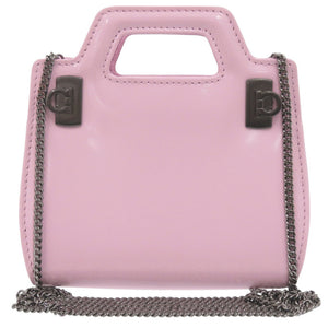 新品同様 サルヴァトーレフェラガモ ワンダ 2WAY チェーンショルダー 213984 カーフレザー ピンク ショルダーバッグ 0559【中古】Salvatore Ferragamo