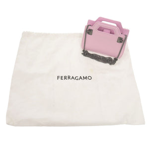 新品同様 サルヴァトーレフェラガモ ワンダ 2WAY チェーンショルダー 213984 カーフレザー ピンク ショルダーバッグ 0559【中古】Salvatore Ferragamo