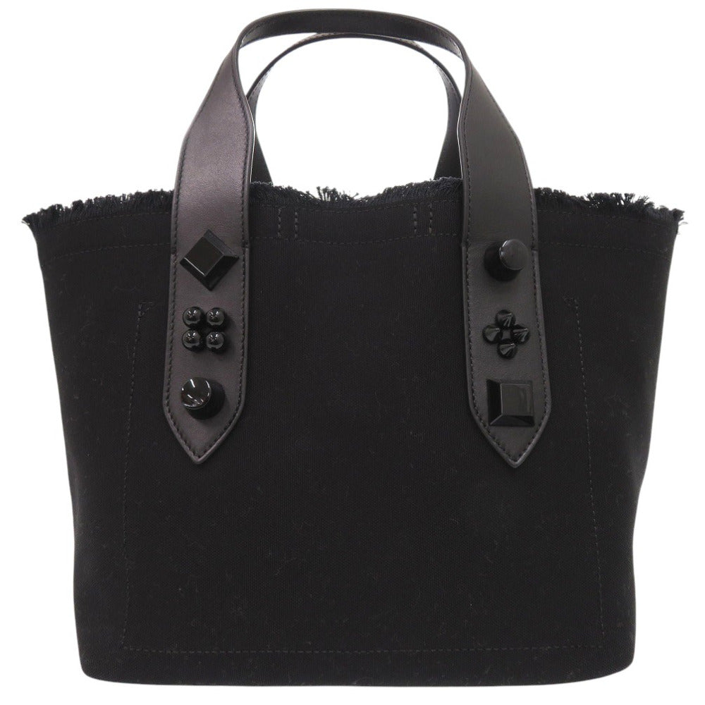 新品同様 クリスチャンルブタン フランジバス トートバッグ 2WAY ショルダーバッグ Frangibus 3215121 コットンキャンバス ブラック 0635【中古】Christian Louboutin