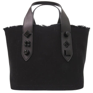 新品同様 クリスチャンルブタン フランジバス トートバッグ 2WAY ショルダーバッグ Frangibus 3215121 コットンキャンバス ブラック 0635【中古】Christian Louboutin