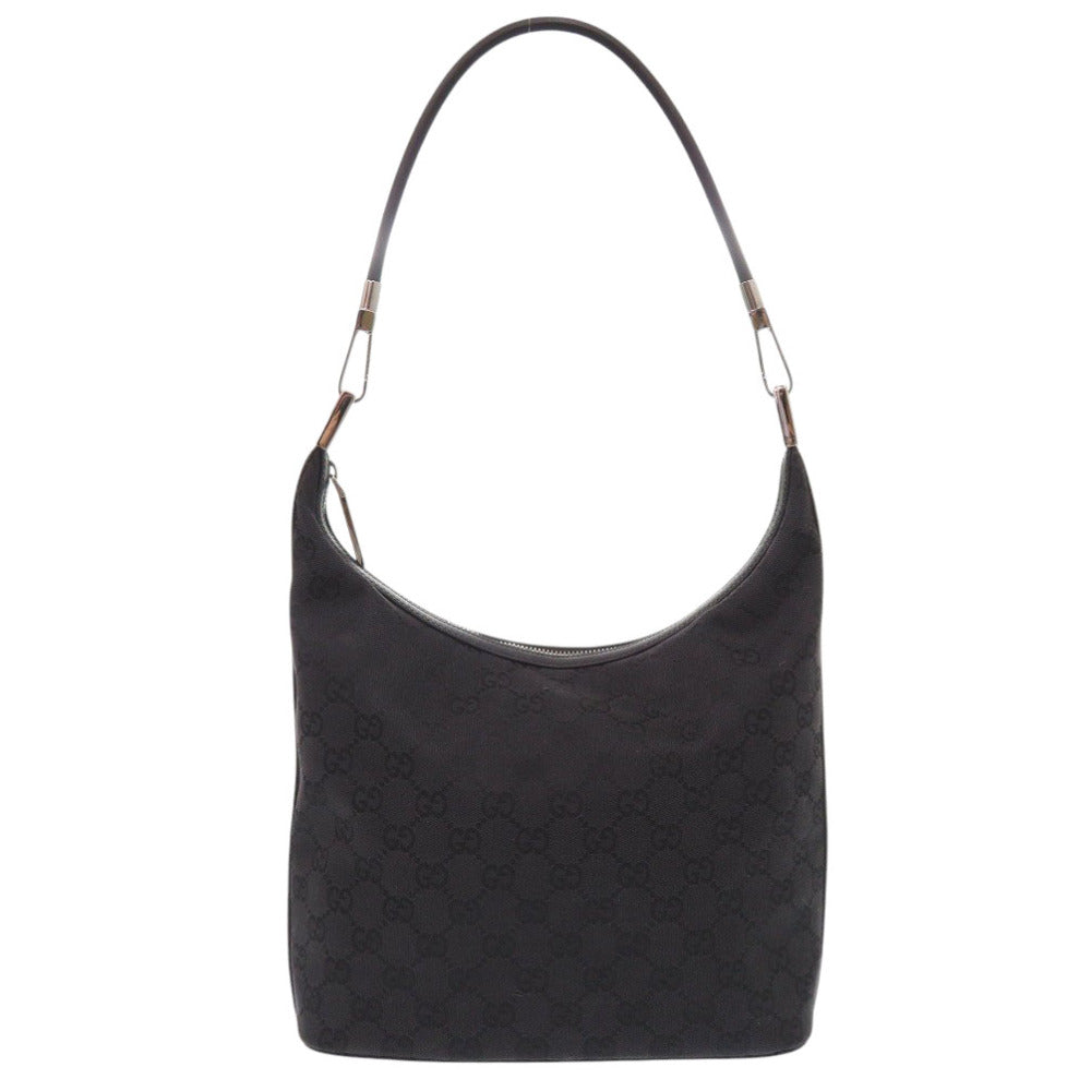 美品 グッチ ワンショルダー 01234 203419 GGキャンバス ブラック ショルダーバッグ 黒 0639【中古】GUCCI