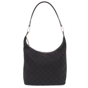 美品 グッチ ワンショルダー 01234 203419 GGキャンバス ブラック ショルダーバッグ 黒 0639【中古】GUCCI