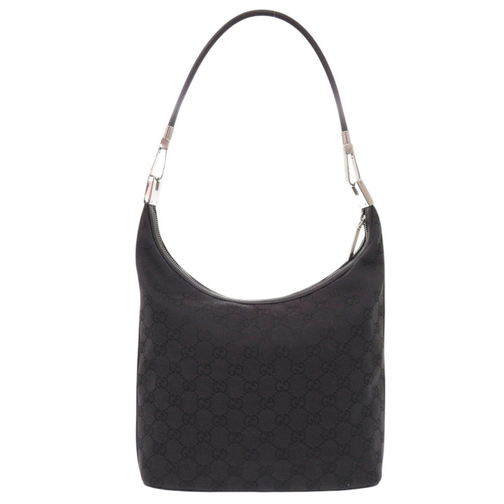 美品 グッチ ワンショルダー 01234 203419 GGキャンバス ブラック ショルダーバッグ 黒 0639【中古】GUCCI
