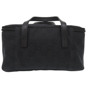 美品 グッチ GG バニティバッグ 化粧ポーチ コスメポーチ 124540 GGキャンバス ブラック 0643【中古】GUCCI