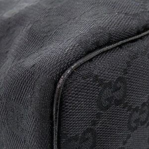 美品 グッチ GG バニティバッグ 化粧ポーチ コスメポーチ 124540 GGキャンバス ブラック 0643【中古】GUCCI