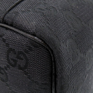 美品 グッチ GG バニティバッグ 化粧ポーチ コスメポーチ 124540 GGキャンバス ブラック 0643【中古】GUCCI