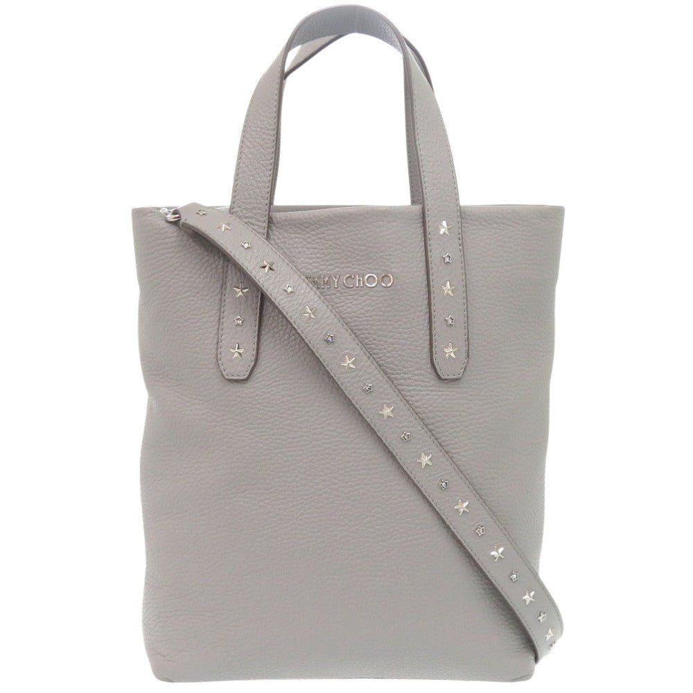 美品 ジミーチュウ SOFIA 2WAY スタースタッズ レザー グレー ショルダーバッグ 0647【中古】JIMMY CHOO