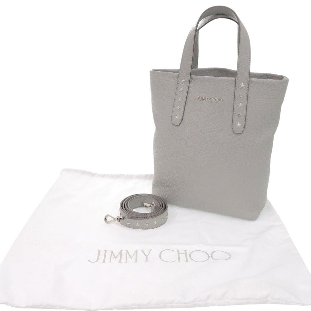 美品 ジミーチュウ SOFIA 2WAY スタースタッズ レザー グレー ショルダーバッグ 0647【中古】JIMMY CHOO