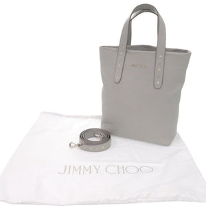 美品 ジミーチュウ SOFIA 2WAY スタースタッズ レザー グレー ショルダーバッグ 0647【中古】JIMMY CHOO