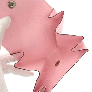 美品 エルメス ル ヴァンキャトル シェーブル ローズサクラ A刻印(2017年製) シルバー金具 コインケース 0671【中古】HERMES