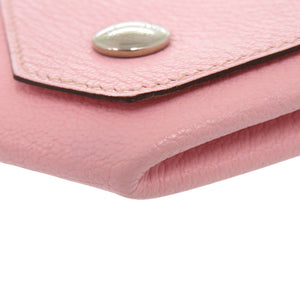 美品 エルメス ル ヴァンキャトル シェーブル ローズサクラ A刻印(2017年製) シルバー金具 コインケース 0671【中古】HERMES