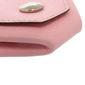 美品 エルメス ル ヴァンキャトル シェーブル ローズサクラ A刻印(2017年製) シルバー金具 コインケース 0671【中古】HERMES