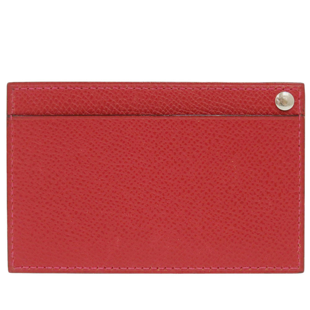 美品 エルメス チュウチュウ セリエ ヴォーエプソン ルージュ レッド □I刻印(2005年製) シルバー金具 パスケース 0672【中古】HERMES