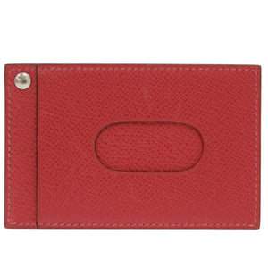 美品 エルメス チュウチュウ セリエ ヴォーエプソン ルージュ レッド □I刻印(2005年製) シルバー金具 パスケース 0672【中古】HERMES