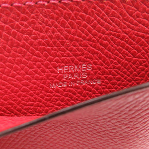 美品 エルメス チュウチュウ セリエ ヴォーエプソン ルージュ レッド □I刻印(2005年製) シルバー金具 パスケース 0672【中古】HERMES